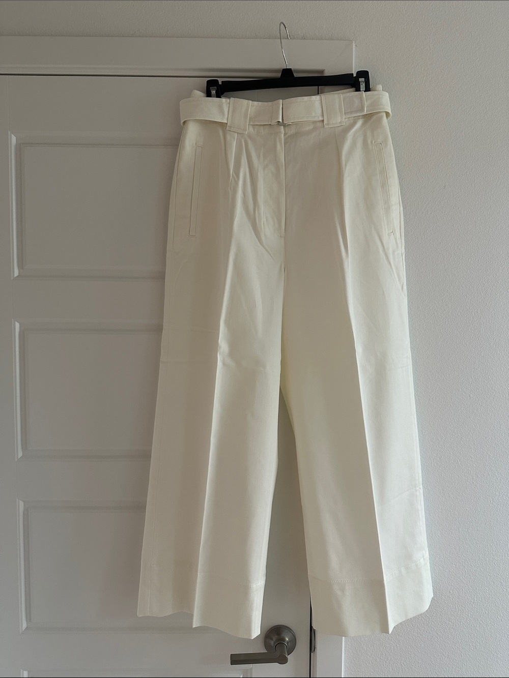 NWT Banana Republic Cream Ankle-Length Wide-Leg Pants 8